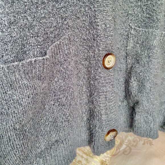 3 For $25 Worn Look Grey Cozy Slouchy Cardigan Sweater - Picture 4 of 6